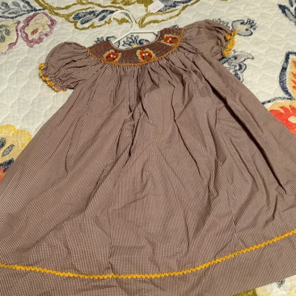 4T girls smocked turkey dress